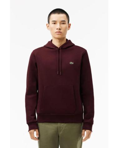 SWEATSHIRT LACOSTE SH962300 EN MOLLETON À CAPUCHE ROUGE ROJO