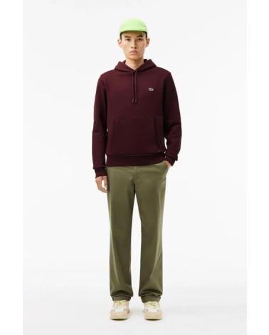 SWEATSHIRT LACOSTE SH962300 EN MOLLETON À CAPUCHE ROUGE ROJO