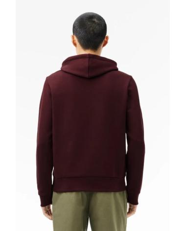 SWEATSHIRT LACOSTE SH962300 EN MOLLETON À CAPUCHE ROUGE ROJO