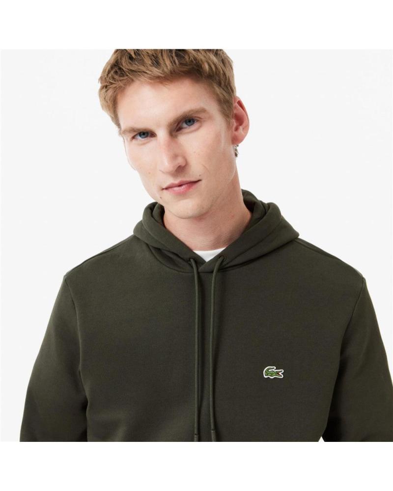 SWEATSHIRT LACOSTE SH962300 EN MOLLETON À CAPUCHE VERT VERDE