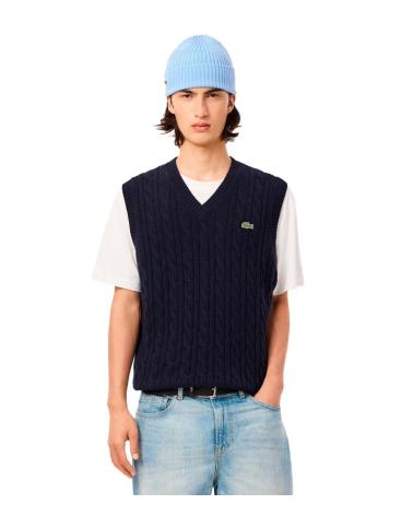LACOSTE GILET EN TRICOT AH3132-00 BLEU MARINE AZUL MARINO