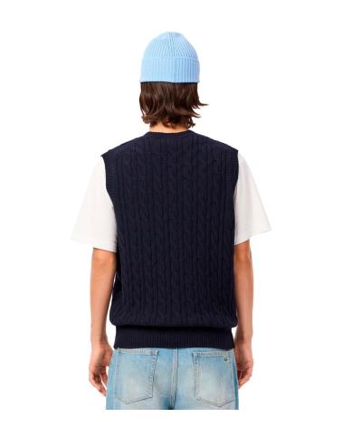 LACOSTE GILET EN TRICOT AH3132-00 BLEU MARINE AZUL MARINO