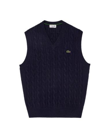 LACOSTE GILET EN TRICOT AH3132-00 BLEU MARINE AZUL MARINO