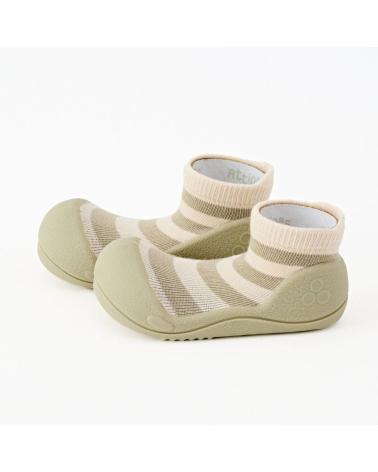 ATTIPAS STRIPE OLIVE STR040 - ERGONOMIC FIRST STEPS SHOES A RAYAS