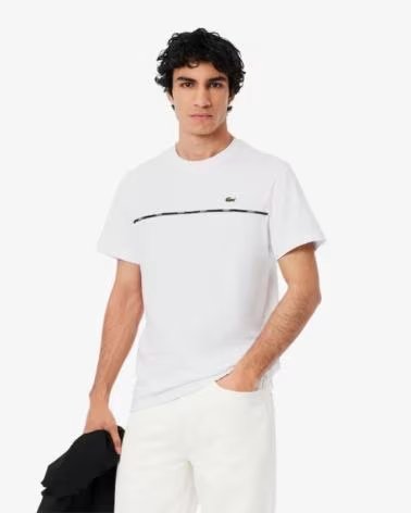 LACOSTE KURZARM T-SHIRT TH9842-001 HERREN BLANCO