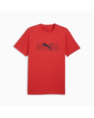 PUMA T-SHIRT ESSENTIALS MANCHES COURTES 684667 ROUGE ROJO