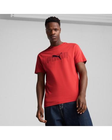 PUMA T-SHIRT ESSENTIALS MANCHES COURTES 684667 ROUGE ROJO