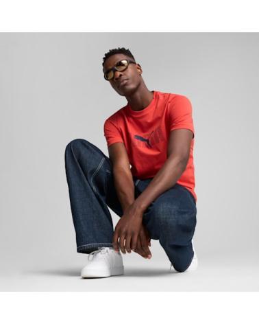 PUMA T-SHIRT ESSENTIALS MANCHES COURTES 684667 ROUGE ROJO