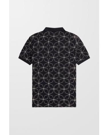 FRED PERRY POLO M7733 GEOMETRISCH SCHWARZ NEGRO