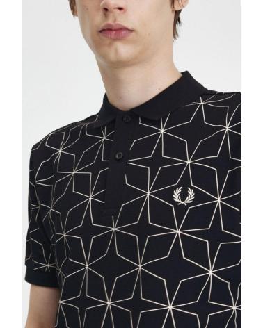 FRED PERRY POLO M7733 GEOMETRISCH SCHWARZ NEGRO