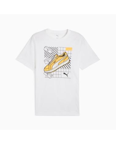 T-SHIRT BIANCA PUMA CON STAMPA SNEAKER 684830 BLANCO