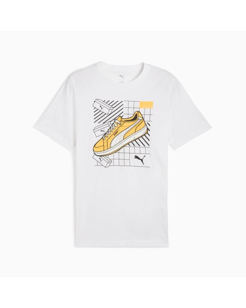 T-SHIRT BIANCA PUMA CON STAMPA SNEAKER 684830 BLANCO