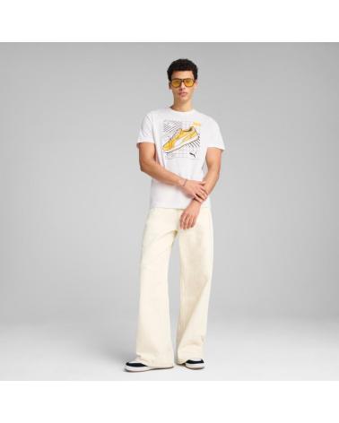 T-SHIRT BIANCA PUMA CON STAMPA SNEAKER 684830 BLANCO