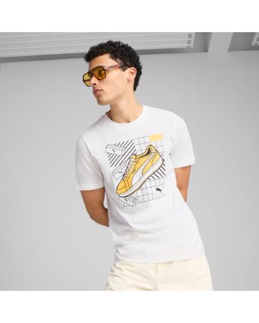 T-SHIRT BIANCA PUMA CON STAMPA SNEAKER 684830 BLANCO