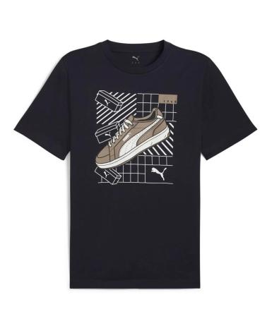 PUMA NAVY BLUE T-SHIRT WITH SNEAKER PRINT 684830 AZUL