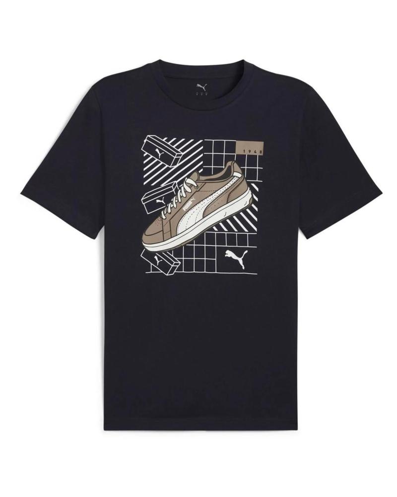 PUMA NAVY BLUE T-SHIRT WITH SNEAKER PRINT 684830 AZUL