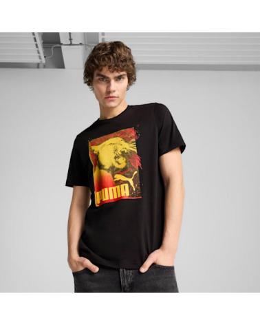 PUMA BLACK T-SHIRT WITH PUMA GRAPHIC 684836 NEGRO