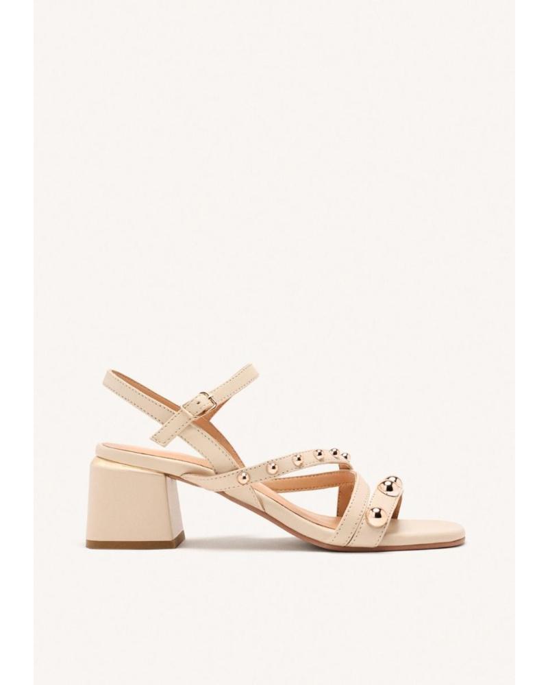 GIOSEPPO ABINGTON 75196 BEIGE LEATHER SANDALS WITH STUDS BEIGE
