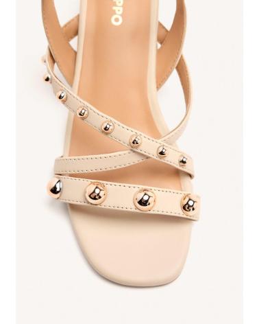 GIOSEPPO ABINGTON 75196 BEIGE LEATHER SANDALS WITH STUDS BEIGE