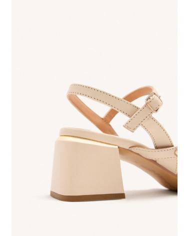 GIOSEPPO ABINGTON 75196 BEIGE LEATHER SANDALS WITH STUDS BEIGE