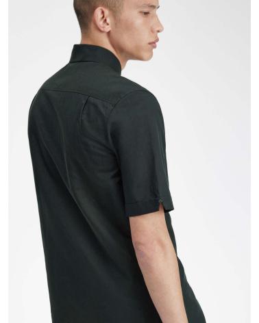 FRED PERRY LINEN SHIRT M7764 DARK GREEN VERDE OSCURO
