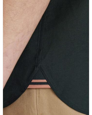 FRED PERRY LINEN SHIRT M7764 DARK GREEN VERDE OSCURO