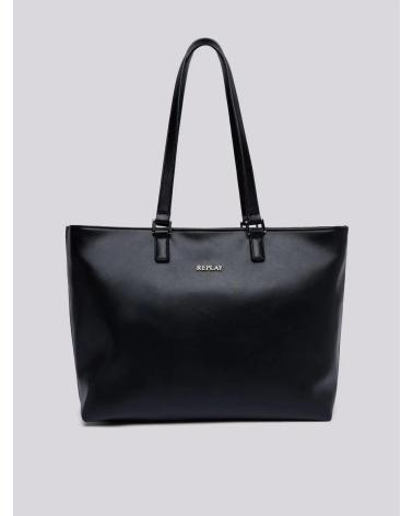 BOLSO SHOPPER REPLAY FW3333 006 NEGRO NEGRO