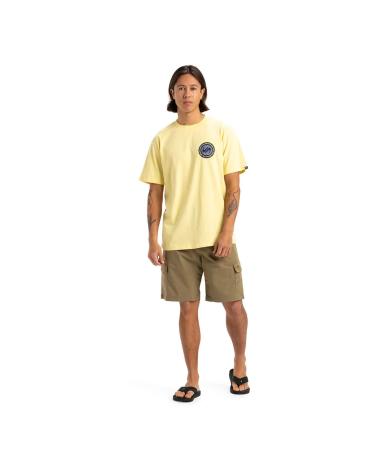QUIKSILVER EQYZT08054 YELLOW T-SHIRT WITH CIRCULAR LOGO AMARILLO