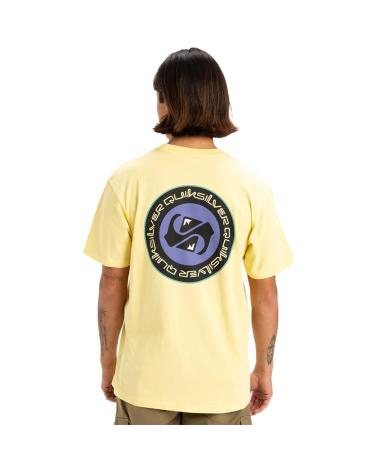 QUIKSILVER EQYZT08054 YELLOW T-SHIRT WITH CIRCULAR LOGO AMARILLO