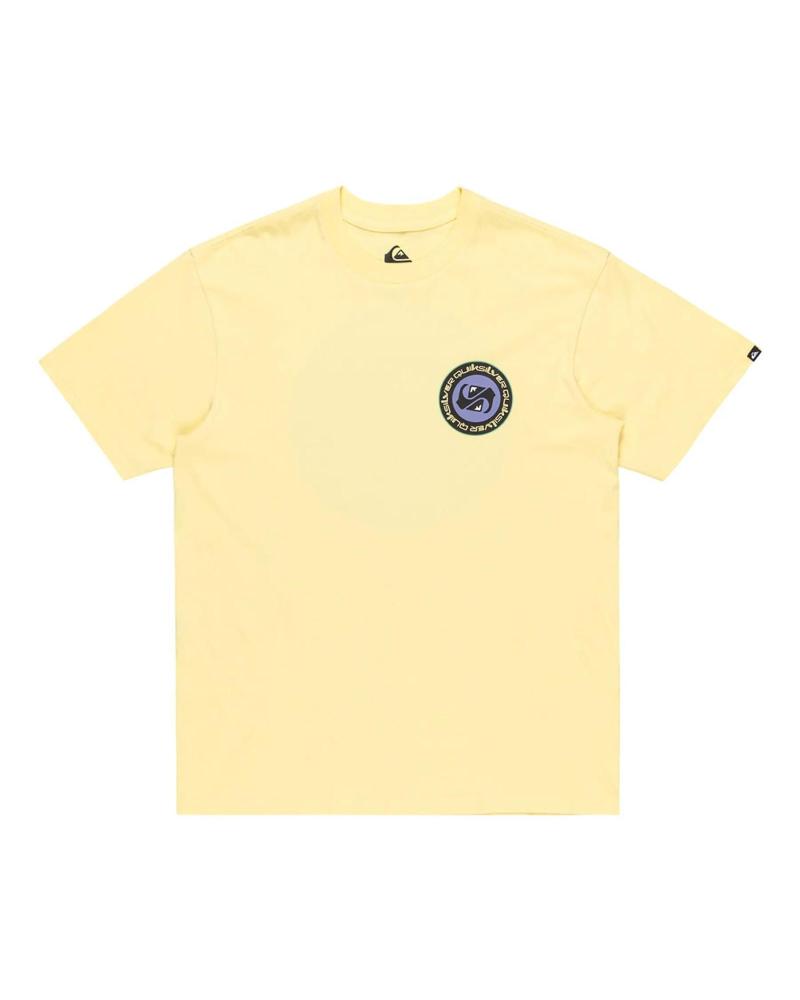 QUIKSILVER EQYZT08054 YELLOW T-SHIRT WITH CIRCULAR LOGO AMARILLO