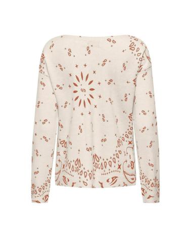 ONLY PULLOVER 15327414 MIT ROTEM TON-IN-TON MUSTER ROJO