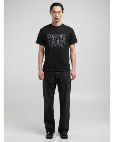 REPLAY PRINTED T-SHIRT M3042 BLACK REGULAR FIT NEGRO