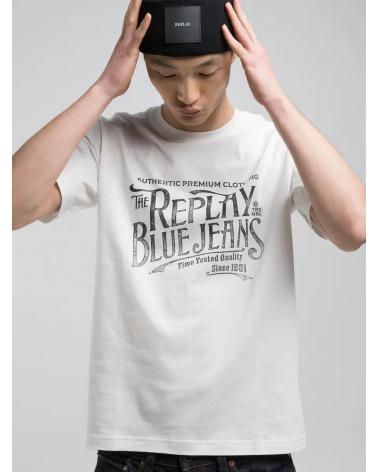 REPLAY PRINTED T-SHIRT M3042 WHITE REGULAR FIT BLANCO