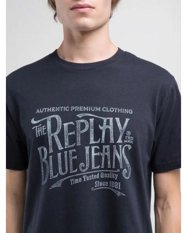 REPLAY PRINTED T-SHIRT M3042 NIGHT BLUE REGULAR FIT AZUL NOCHE
