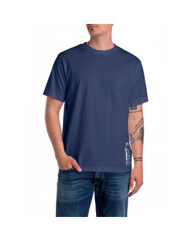 REPLAY TIQUE PRINT T-SHIRT M3057 BLUE AZUL