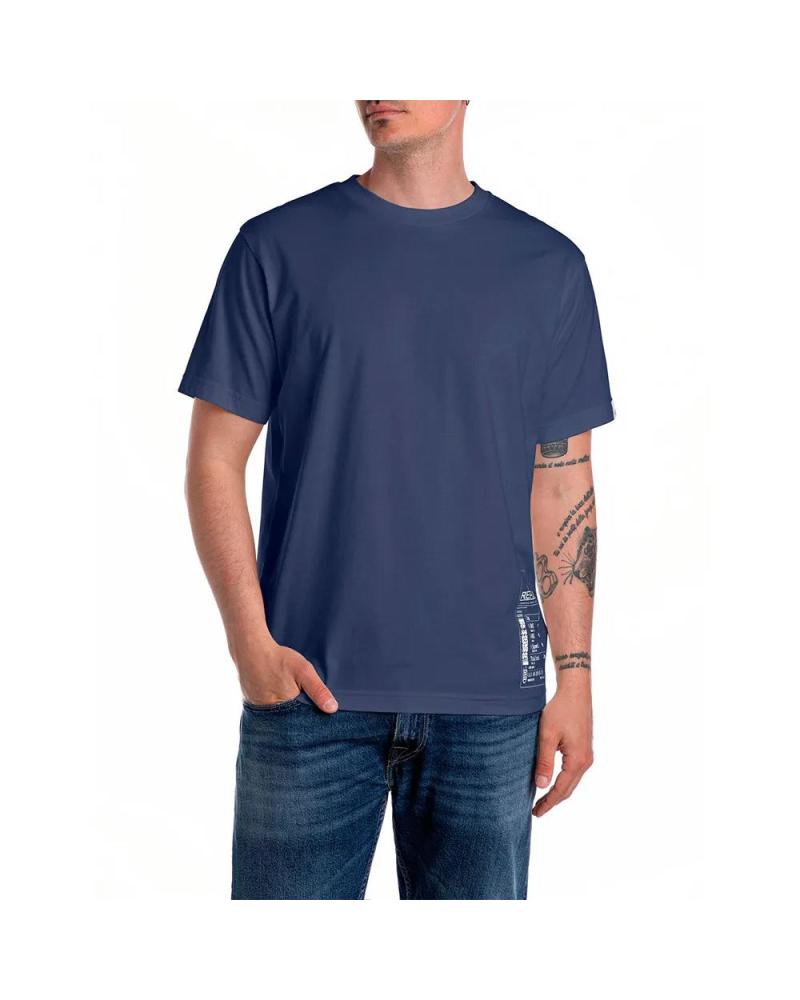REPLAY TIQUE PRINT T-SHIRT M3057 BLUE AZUL
