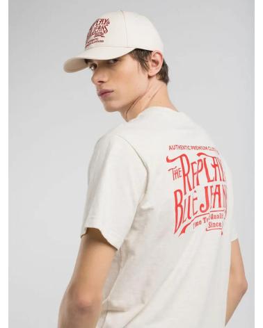 REPLAY M3023 SLUB JERSEY T-SHIRT WHITE BLANCO