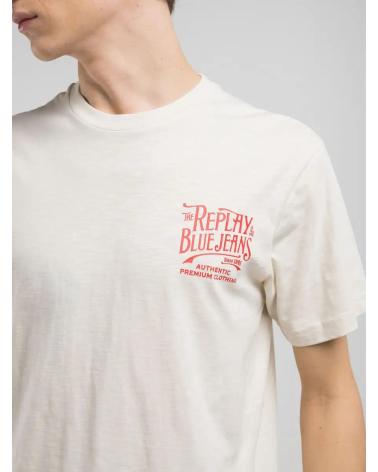 REPLAY M3023 SLUB JERSEY T-SHIRT WHITE BLANCO
