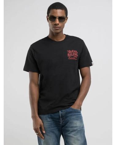 REPLAY M3023 SLUB JERSEY T-SHIRT BLACK NEGRO