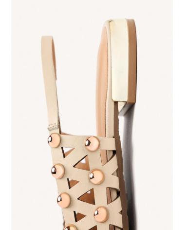 GIOSEPPO BALLERINES CALAMUS 75135 BEIGE AVEC CLOUS ET DESIGN AJOURE BEIGE