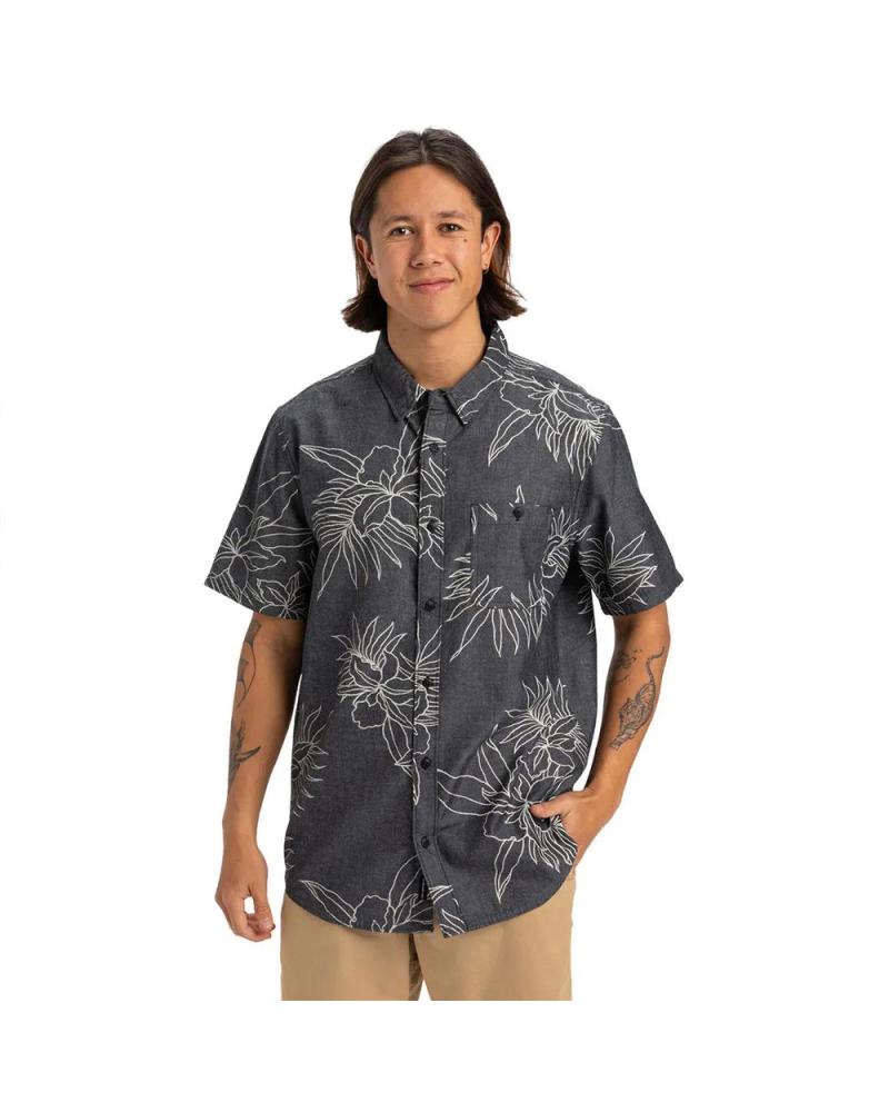 CAMICIA STAMPATA QUIKSILVER GAWANHILLS KVJ6 GRIGIA GRIS