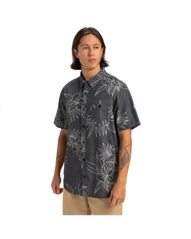 CAMICIA STAMPATA QUIKSILVER GAWANHILLS KVJ6 GRIGIA GRIS