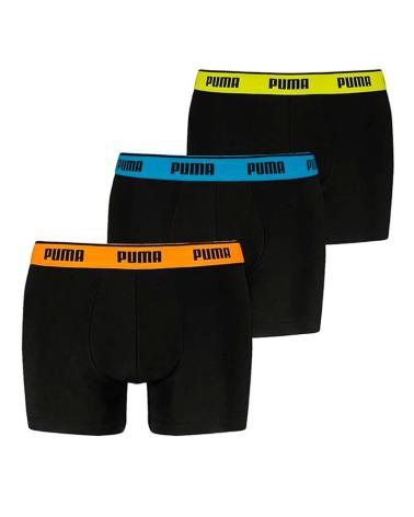 LOT DE 3 BOXERS AJUSTÉS PUMA BASIC NOIRS AVEC CEINTURES COLORÉES, RÉF. 701234187-006 6