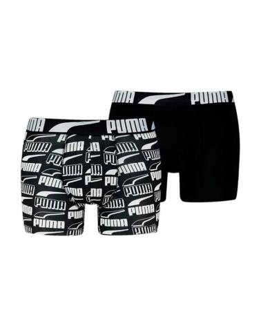 PUMA BASIC LOT DE 2 BOXERS AJUSTÉS NOIR ET IMPRIMÉ NEGRO