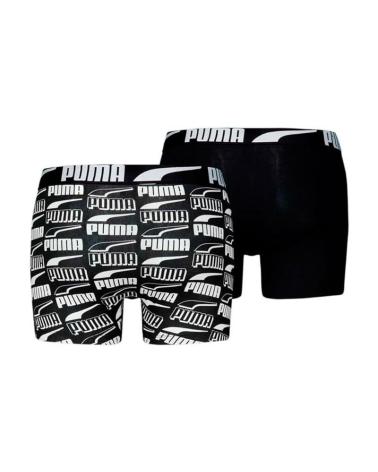 PUMA BASIC LOT DE 2 BOXERS AJUSTÉS NOIR ET IMPRIMÉ NEGRO