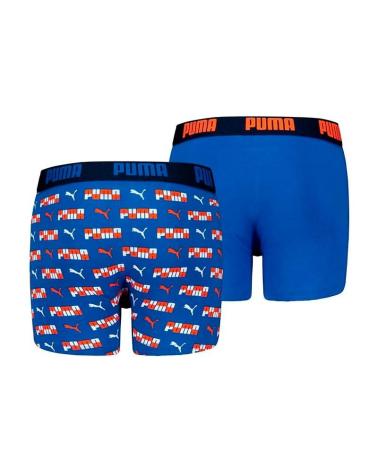 PUMA BASIC BOXER 2ER-PACK - ORANGE UND BLAU AZUL