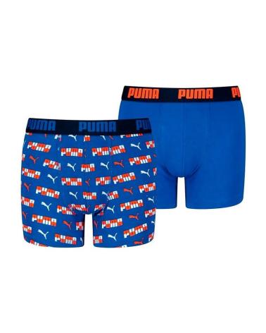 PUMA BASIC BOXER 2ER-PACK - ORANGE UND BLAU AZUL