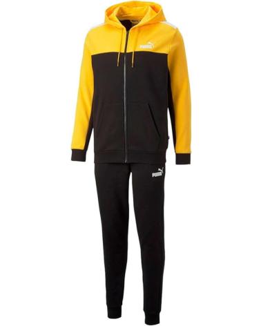 PUMA ESS HOODED COLORBLOCK NEGRO/AMARILLO NEGRO