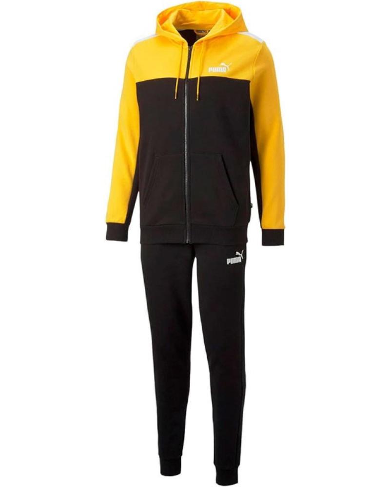 PUMA ESS HOODED COLORBLOCK NERO/GIALLO NEGRO