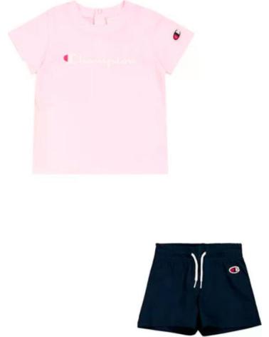 CHAMPION CONJUNTO BEBÉ NIÑA PS195 ROSA Y AZUL MARINO PS195